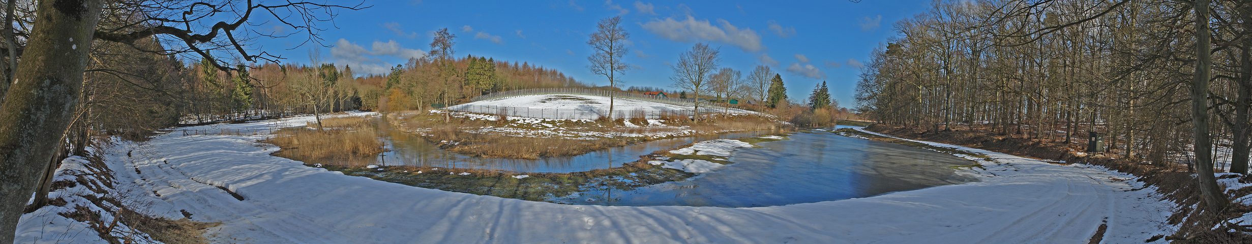 Winterhochwasser am Oberlauf der Kossau bei Altmühlen